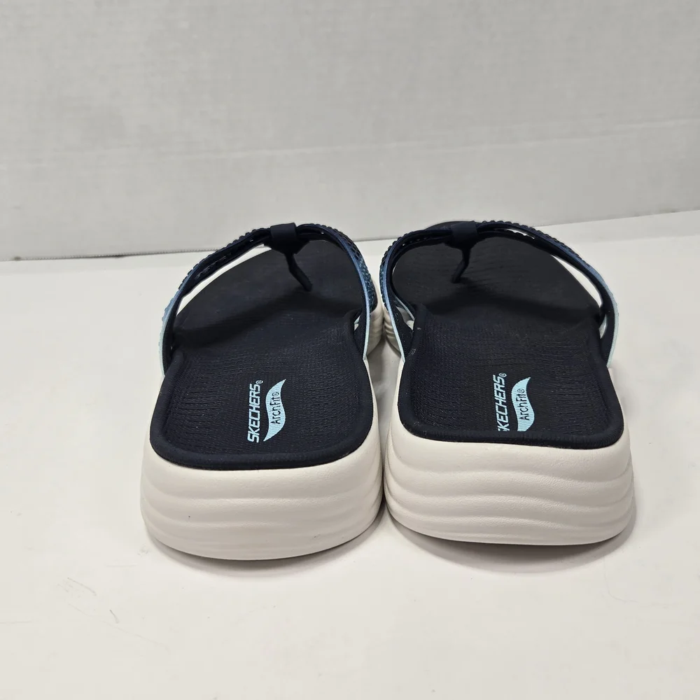 Skechers Women's Arch Fit Radiance Ombre Blue Rhinestone Sandals Size 7 Wide - Picture 4 of 12